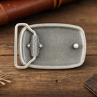 Hammered Metal Belt Buckle Small Rectangle Rustic Minimalist Antique Silver Tone