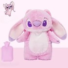 Disney Stitch Anime Angel Plush With Hot Water Bottle Bag Therapy Heat Pad Gift