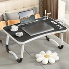 Foldable Laptop Tray Lap Desk Stand Bed Table Notebook Tray Cup Slot Adjustable