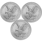 Lot Of 3 - 2026 1 Oz  999 Fine Silver American Eagle  1 Coin Bu