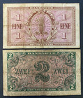 1948 Germany 1   2 Deutsche Mark Banknotes     West Issue     Bank Deutscher L  nder