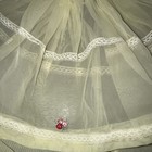 Vintage Baby Girl Sheer Yellow Dress Matching Bonnet Lace Rose Embroidery