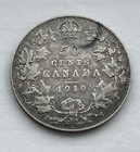 1910 Canadian  50 Cents   Half Dollar Silver Coin  king Edward Vii 