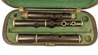 Antique Ebony Wood Flute For Restoration W  Case As-is