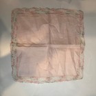 Vintage Crochet Lace Tatting Trim Handkerchief Set Pastel Cottagecore Bridal