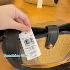 Nwt Coach Hadley Turn Lock Tote Bag Cal87 Toast   Black Straw Smooth Leather