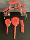 Vtg Art Deco Celluloid bakelite Vanity Dresser Set