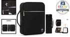 Bible Cover Black Canvas 10 6 X 8 1 X 2 2 In Zipper Pockets Bookmark