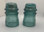 Antique Hemingray No  9 Glass Insulators Aqua Blue Patented 1893 Set Of 2