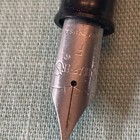 Vintage Carters Ink Well  Bubbles In Glass  With Modern Quill Feathers