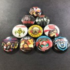 Hair Metal 1  Button Pin Set Heavy Hard Rock Classic Ratt Skid Row Motley Crue