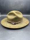 Vintage U s  Army Drill Sergeant s Round Brown Campaign Hat