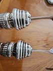 Rare Large Judaica Sterling Handle 925 Spoon   Fork Set At Excellent Condition  