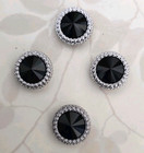 Strong Jet Black Silver Rivoli Crystal Magnetic Pins   Horse Show Magnet Pins 