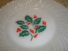 Lot Of 4 Vintage White Milk Glass Holly Bowls 7 5 