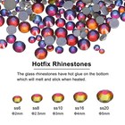 800 Pcs Hotfix Rhinestones Crystal Glass Gems  ss6-ss20 Set  White Multicolor 