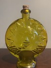 Vintage 7    Yellow Sun Glass Bottle Bud Base Sun Face 70s Bohemian Retro Decor     