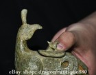 5 2  Rare Old Chinese Bronze Ware Palace Fengshui Bird Zun Statue Sculpture