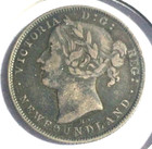 1872 Newfoundland Canada 20 Cents Sterling Silver Coin - Queen Victoria  008 