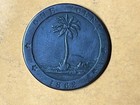 Scarce  Liberia One Cent Copper Coin  Issued In 1862     Km 3  Circulated