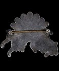 Vintage Early Zuni Rainbow Dancer Sterling Silver Brooch Pin - Great Turquoise 