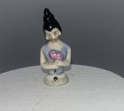 Antique German Porcelain Half Doll Pin Cushion Sewing Hand Painted 2   