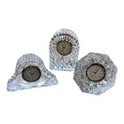 Lot Of 3 Waterford Crystal Clocks Paperweight Desktop Timepieces Untested