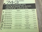 1974 Chrysler Dodge Imperial Am fm Am 8 Track Stereo Auto Radio Service Manual