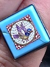 Antique 1800 Stamped 18k Turquoise Stone Bird Mosaic Ring- Amazing   Very Rare  