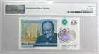 Bank Of England Great Britain 5 Pounds 2015 Prefix Aa01 Pmg  66epq  Polymer