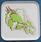 Vintage Square Metal Trays With Ivy Screened Images