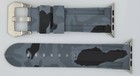 Gray Camouflage Apple Watch Band Silicone 42 44mm - Black Or Silver Hardware