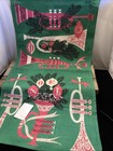 2080    vintage Holiday Christmas Pink Tammis Keefe Trumpets Towel Unused 15   x29   