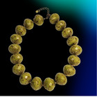 Beautiful Vintage Italian Murano  Copper Foil Art Glass Necklace