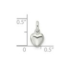 2x Genuine 925 Sterling Silver Small Puffed Heart Love Charm Pendant