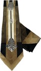Da Ciro Boys Tie Hanky Set Mustard Cream Black 3  Wide 54  Long 100  Polyester