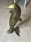 Tall Brass Dolphin Statue Excellent Condition 33 Inch