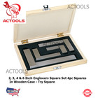 Precision Steel Hardened Square 4pcs  Set Ground Machinist Tool 2  3  4  6  Usa