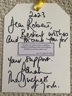 Sarah Ferguson Hand Signed 6x8 Bookmark     Duchess Of York    To Robert     Jsa