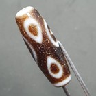 4 Eyes Vintage Unique Pattern Tibetan Agate Dzi Bead Amulet