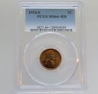 1954-s 1c Lincoln Wheat Cent Pcgs Ms 66  Rd - Die Chip Error On Date - F 4929