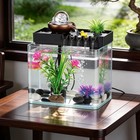 Indoor Water Fountain  5-in-1 Tabletop Waterfall With Fish Tank   Mist Spray    