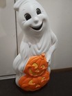 Blow Mold Halloween Ghost With Pumpkins Nostalgic Light Up Spooky 31   