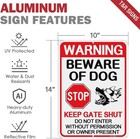 2-pack Reflective Beware Of Dog Signs     14 X 10 Aluminum Fence Or Gates Warning