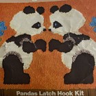 Vintage Caron Perkies Pandas Latch Hook Rug Kit Flowers Panda Bear 27  X 20  Usa