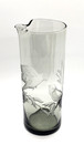 Vintage Smoked Glass Cocktail Pitcher   J James   Handcrafted   Etched   Mcm