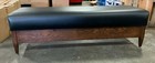 Restaurant  Wooden Frame Bench With Padded Seat And Open Base