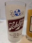 2 Vintage 12 Oz Beer Glasses  Schlitz   Miller High Life