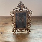 Antique Ornate Cast Iron Picture Frame Victorian Decor Vintage