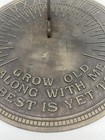 Metal Brass Large Sundial Roman Numerals Grow Old With Me Decor Vintage Taiwan